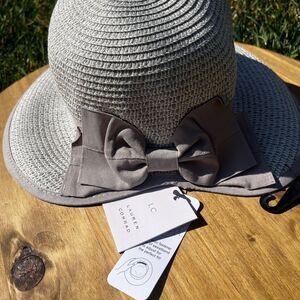 Women's LC Lauren Conrad Straw Split Back Cloche Hat in Gray